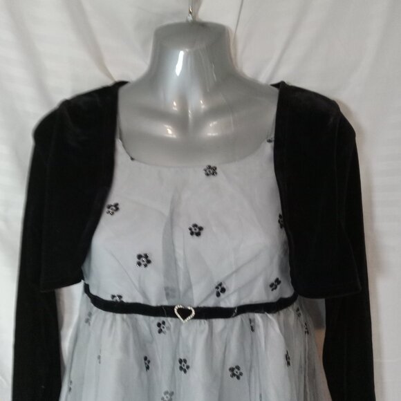 MARC & MADDIE Size 16 Black Fully-Lined Floral Accents Long Sleeve Dress Lace - Picture 5 of 16